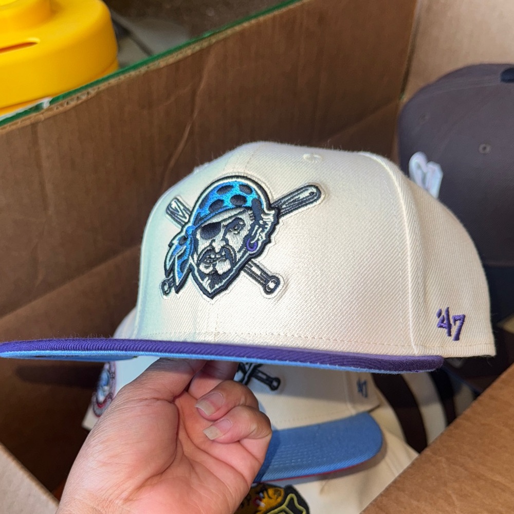 Cap 47  Pirate Hat SnapBack - White and Blue